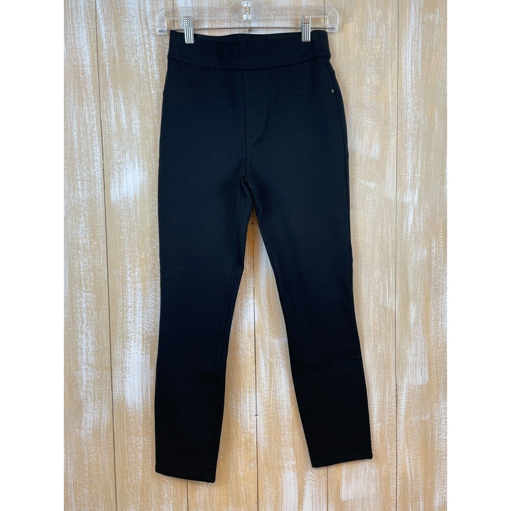 Spanx By Sara Blakely Black Pull On Jeggings Leggings With Pockets Womens Small